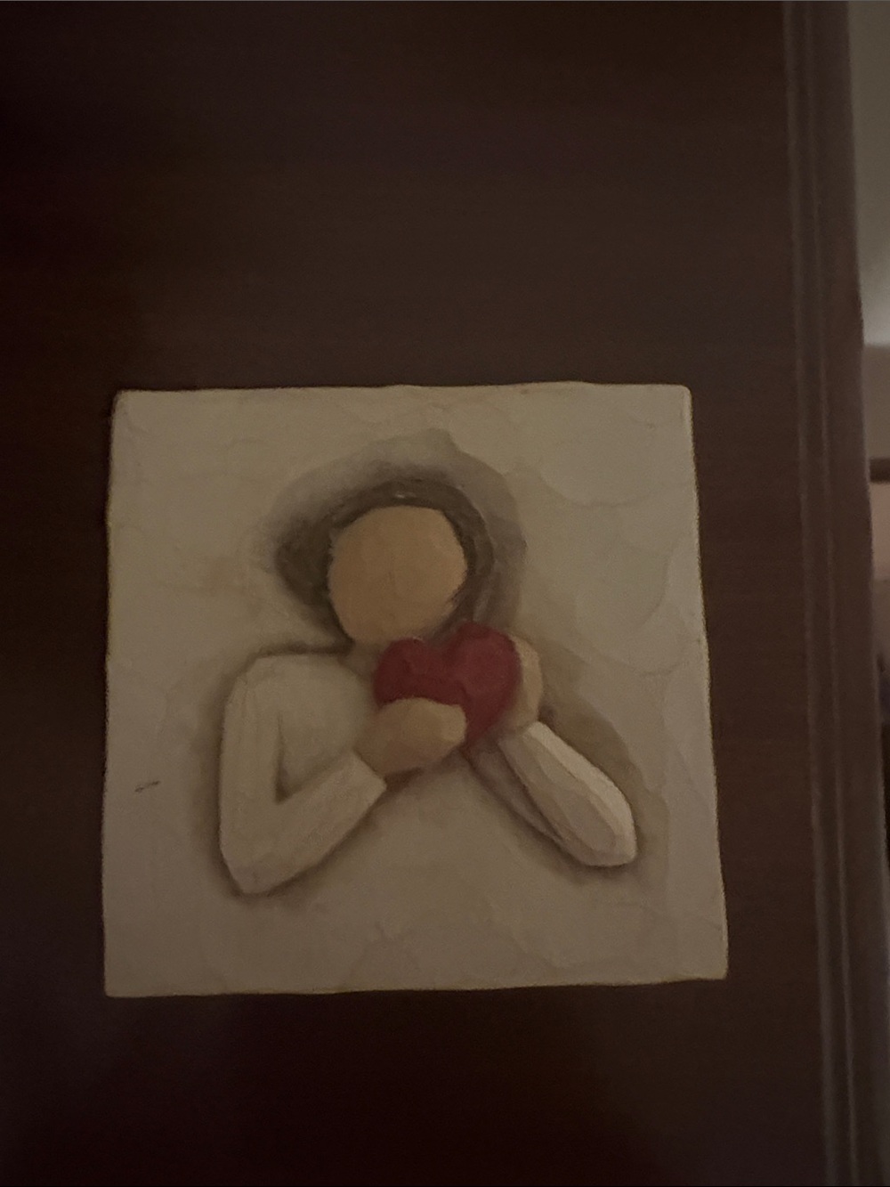 Willow Tree White Plaque with Red Heart